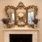 French Vintage Vanity Mirror Ornate Gold Tabletop Mirror Baroque Triple Folding