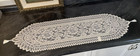 White Lace Table Runner Doily 55   x13    Dresser Scarf Wedding Floral Euc