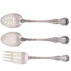 Towle Old Master Sterling Silver Serving Set 1942 Pierced Spoon Meat Fork 214g