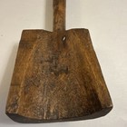 Vintage Primitive Hand Carved Wooden Scoop Folk Art Horse Mark Small Grain Flour