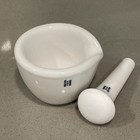 Vtg Coors Mortar And Pestle Set Heavy Porcelain Spout Usa Stamped 522-000 Small