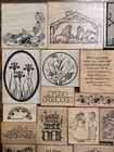25 Pc Lot Of Wood Mounted Rubber Ink Stamps- Many Vintage Brands 