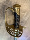 Officer Sword With Scabbard Nice Reproduction Engraved Battle Of Gettysburg