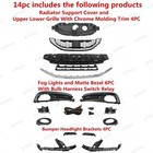 14pc For Civic Sedan 2013-2015 Bumper Grille Mesh Fog Lamps Headlamp Bracket Kit