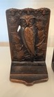Antique Judd Cjo 9890 Owl Ivy Bookends Pair Copper Bronze Tone Cast Metal