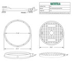 Natotela 24in Round Manhole Cover And Frame  Fiberglass Recessed Solid Top Co   