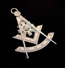 Past Master Silver Tone Jewel For Masonic Collar Regalia Freemason Pendent