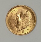 1955 Mexico 5 Pesos Or Cinco Pesos Gold Coin For Miguel Hidalgo Y Costilla
