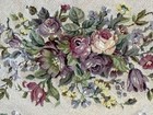 Large Vintage Completed Finished Needlepoint Petit Point Victorian Floral 35x19