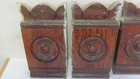 4 Antique Pine Plinth   Rosette Door Window Wood Blocks Bulls Eye Salvaged
