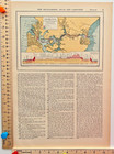 1907 West Indies   Panama Canal Original Antique Historical Colored Map