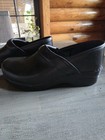 Dansko Professional Clogs Womens 40 Black Leather Nursing Shoes