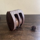 Antique Wooden Pulley 2-row Retro Object