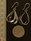Vtg Taxco Tc-105 Mexico 925 Sterling Silver Modernist Teardrop Dangle Earrings