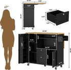 Rolling Kitchen Island With Storage Cabinet  41 3   Width Kitchen Cart With     