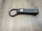 Black Leather Duty Belt Baton flashlight Holder 1 5  Id Plastic Ring