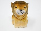 Lion Figurine Decor Statue Sculpture Wood Cake Top Wall Art Big Cat King Feline