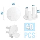 40 Pack Premium Outlet Covers Child Proof  White  Round 3 Prong Outlet Covers