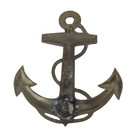 Vintage Brass Anchor Wall Decor   Nautical Hanging     Heavy Cast Metal