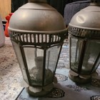 Vintage Brass Xl Hanging Tabletop Candle Lantern 9  X 20  Lotus Flower Moroccan