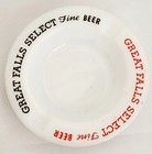 Vtg 1960s Great Falls Select Fine Beer Milk Glass Ash Tray Red Black Letters 5 