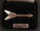 1997 Sterling Silver Hard Rock Cafe Aspen Flying V Guitar Pin In Case