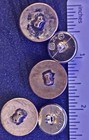 5 Vintage Sculptural Bronze Rose Swirl Shank Buttons Signed 24 Modernist Lot