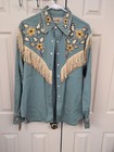Teal Fay Ward 1950s Men   s Western Suit Vintage Shirt 40 Pants 34 Inseam 31