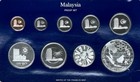 Malaysia -  9  Coin Proof Set - 1980 - Original Packaging   Coa - Franklin Mint