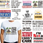 Funny Iron On Transfers - 12 Sheets Sarcastic Ready To Press Black Humor Heat Tr