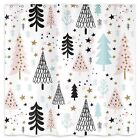 Merry Christmas Shower Curtain  Winter Fashion 72 w X 72 l  pack Of 1  Tree