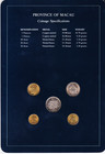 Coin Set All Nations Macau Uncirculated 1982 83 10-50 Avos  1-5 Patacas W stamp