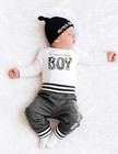 Baby Boy Clothes Tattoo Sleeve Funny Romper Bodysuit pants 3pcs Infant Outfits S