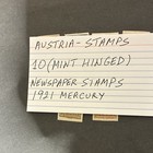 Austria Mercury Newspaper Stamps Lot Of 10 Mint Hinged  1921 