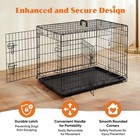 36 Inch Dog Crate Double Door Metal Pet Kennel Foldable Puppy Cage With Tray New