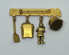 Rare Vintage Gold Mcdonald s Employee Ronald Mcdonald Pendant Pin With Charms