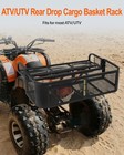 Heavy Duty Atv Utv Rear Cargo Basket Drop Style Steel Storage Rack 500 Lbs