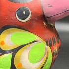 Mexican Folk Art Bird Hand Painted Parrot Kitsch Kitschy Boho Signed Cayal