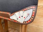 Saddle Pad With Cut Out Wither And Leather Reinforced Spin And Hand-painted 