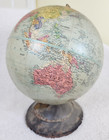 Vintage Replogle 10 Inch Precision Rotating Globe W metal Base  Some Damage