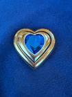 Vintage Ysl Heart Shaped Powder Compact Blue Stone Robert Goossens Design Unused
