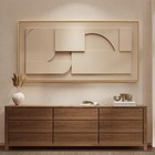 Large Framed 3d Neutral Abstract Wall Art For Living Room  Horizontal 60x30