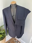 Vtg Levi   s Western Wear Navy Blue Two Piece 2 Pc Suit 46l Pants 35x34 Rockabilly
