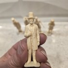4 Vintage Marx Cream Plastic 54mm American Civil War Leaders Toy Soldier Figures