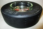 Vintage Nascar Advertising Ashtray  Rubber Racing Tire With Glass Insert