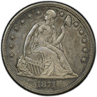 1871 Seated Liberty Silver Dollar   Pcgs Au 58 Trueview