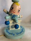 Vintage Wooden Humpty Dumpty Nursery Child Lamp Underwriters