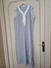 Kaftan Dress Moroccan Maxi Cotton Stripes  Embroidery Womens Casual Eid Gift Xxl