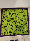 Halloween Bandana Black Cats And Paw Prints Purple And Green