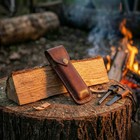 Leather Knife Sheath Belt Pouch Fits Buck 110 Folding Valentine s Gift For Him